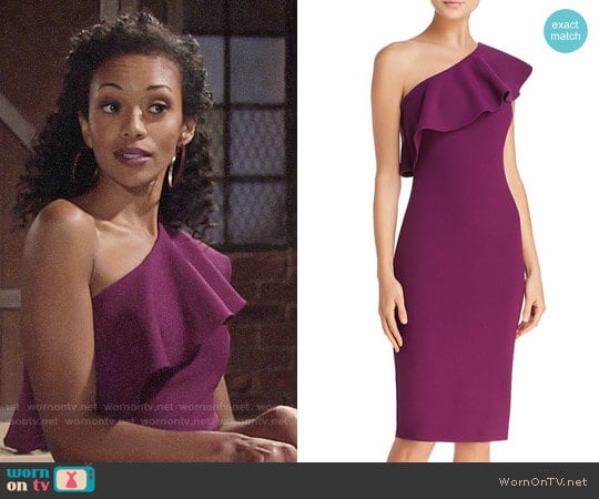 Likely Wilshire Dress in Electric Plum worn by Hilary Curtis (Mishael Morgan) on The Young and the Restless