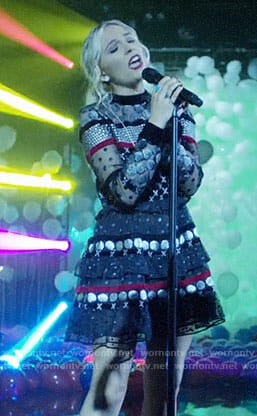 Maddie's mesh metallic polka dot dress on Nashville