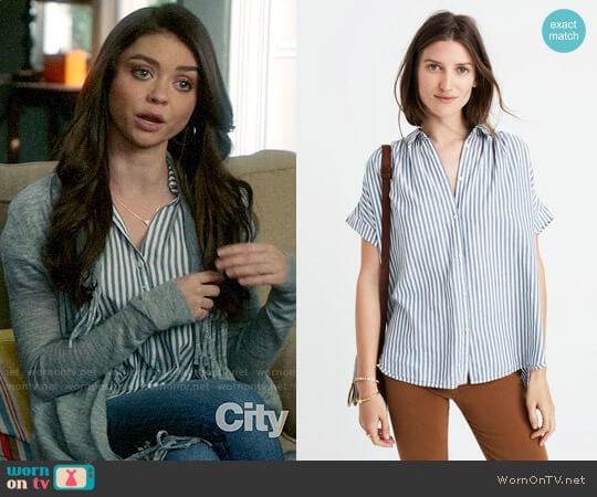 Madewell Central Shirt in Chambray Stripe worn by Haley Dunphy (Sarah Hyland) on Modern Family