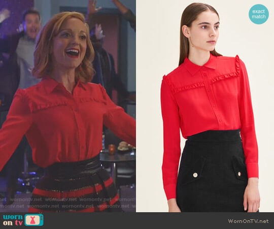 'Callie' Shirt by Maje worn by Jayma Mays on Great News