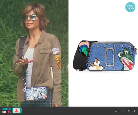 Frog Snapshot Small Camera Bag by Marc Jacobs worn by Lisa Rinna on The Real Housewives of Beverly Hills