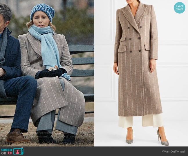 Max Mara Pinstriped Wool Coat worn by Elizabeth McCord (Téa Leoni) on Madam Secretary