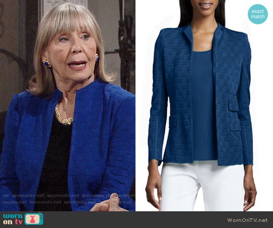 Misook Lilly Textured Jacket worn by Dina Mergeron (Marla Adams) on The Young and the Restless