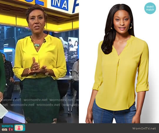 Soho Soft Shirt by New York & Company worn by Robin Roberts on Good Morning America