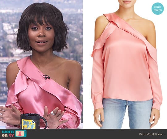 Piper Single Cold-Shoulder Blouse by Parker worn by Zuri Hall on E! News