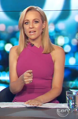 Carrie’s pink sleeveless dress on The Project