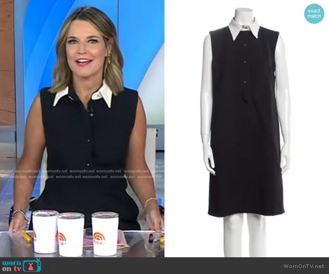 WornOnTV: Savannah’s black sleeveless collared dress on Today ...