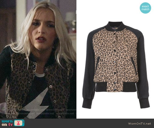 R13 Leopard Print Bomber Jacket worn by Maddie Jaymes (Lennon Stella) on Nashville