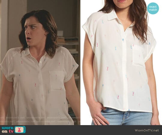 Chase' Shirt by Rails worn by Rebecca Bunch (Rachel Bloom) on Crazy Ex-Girlfriend