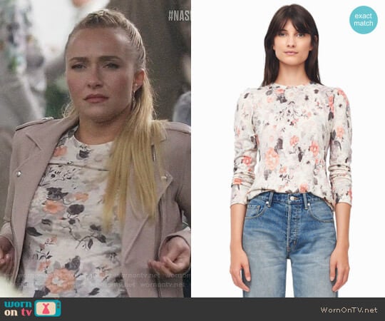 Rebecca Taylor Lua Floral Print Jersey Tee worn by Juliette Barnes (Hayden Panettiere) on Nashville