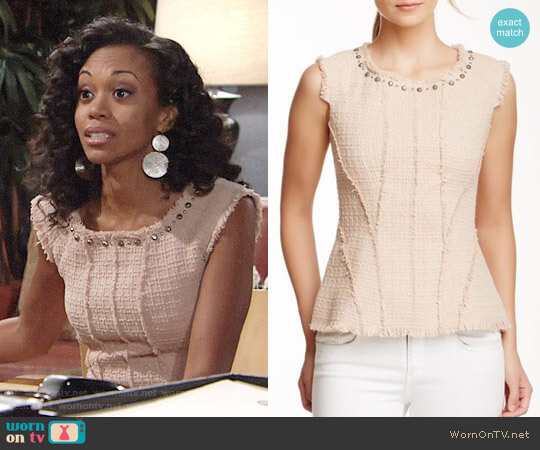 WornOnTV: Hilary’s pink studded tweed top on The Young and the Restless ...