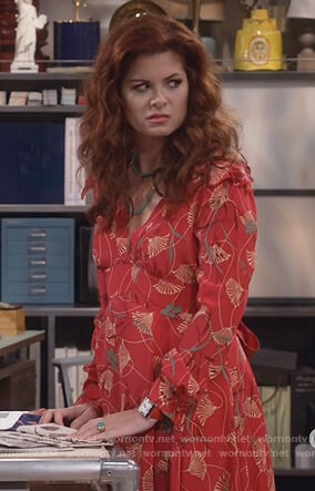 Grace’s floral print dress on Will and Grace