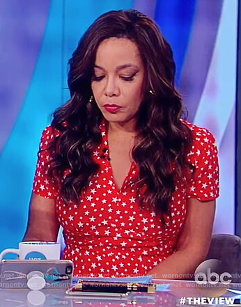Sunny's red star print dress on The View
