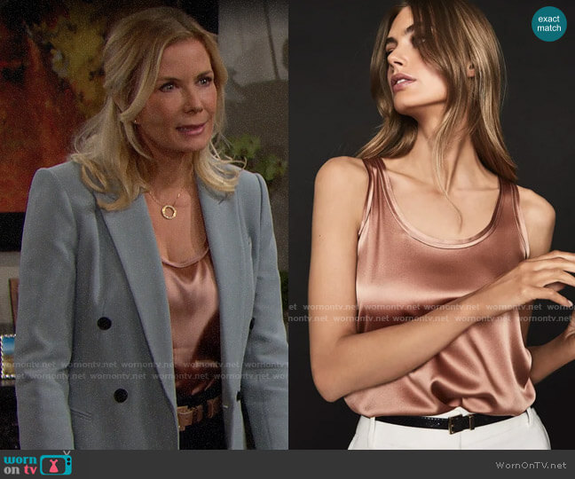 Reiss Remey Silk Vest worn by Brooke Logan (Katherine Kelly Lang) on The Bold and the Beautiful