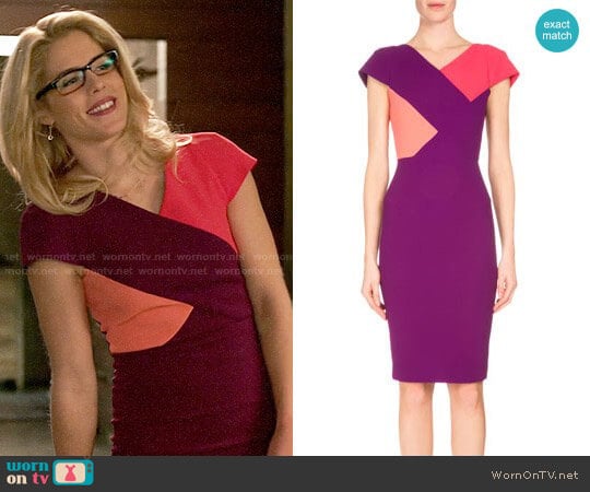 Roland Mouret Tournay Dress worn by Felicity Smoak (Emily Bett Rickards) on Arrow