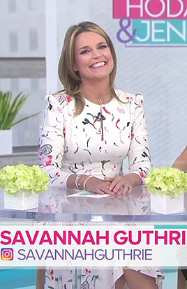 Savannah’s white floral keyhole dress on Today