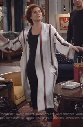 Grace's white silk striped robe on Will and Grace