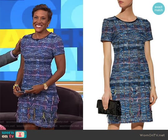 WornOnTV: Robin’s blue tweed dress on Good Morning America | Robin ...