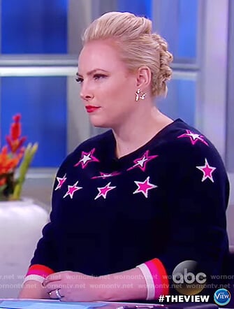 Meghan’s navy star pattern sweater on The View