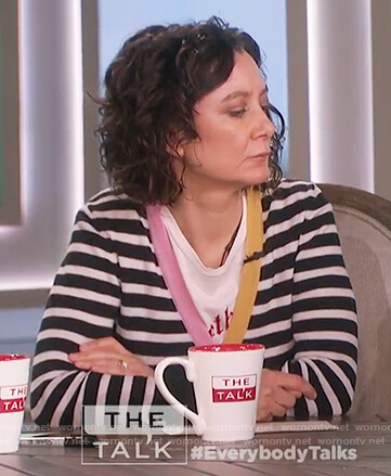 Sara's striped cardigan on The Talk