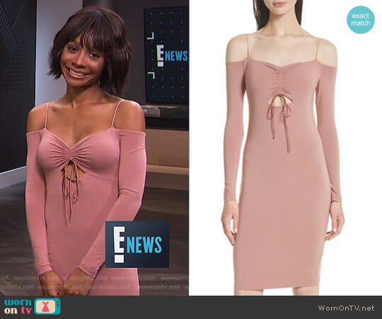 Stretch Jersey Off the Shoulder Dress by T by Alexander Wang worn by Zuri Hall  on E! News