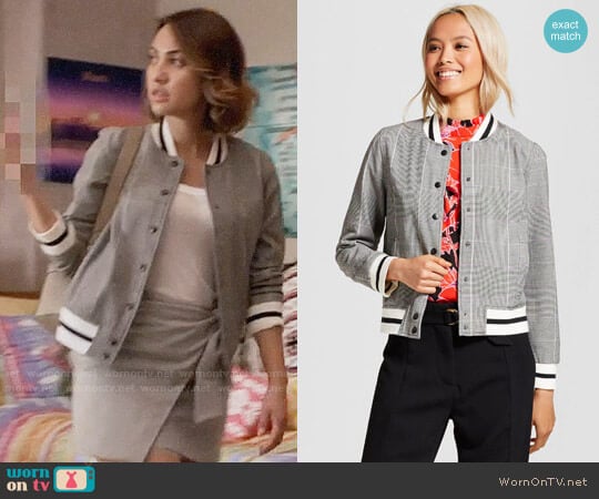 Who What Wear for Target Varsity Bomber Jacket worn by Ana Torres (Francia Raisa) on Grown-ish