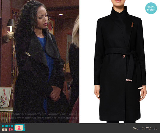 Ted Baker Kikiie Coat worn by Hilary Curtis (Mishael Morgan) on The Young & the Restless