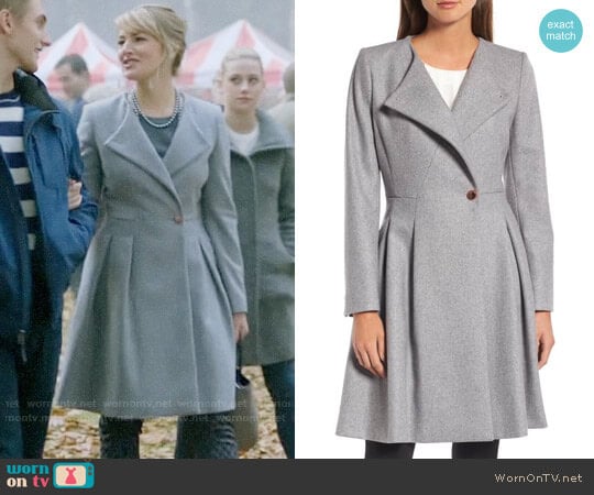 Ted Baker Wool Blend Asymmetrical Skirted Coat worn by Alice Cooper (Mädchen Amick) on Riverdale