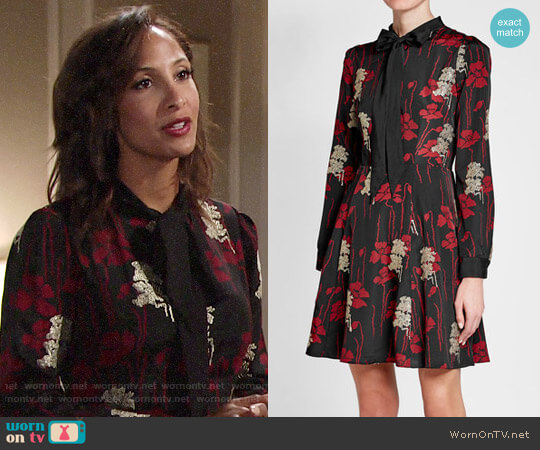 The Kooples Poppy Crepe Dress worn by Lily Winters (Christel Khalil) on The Young and the Restless