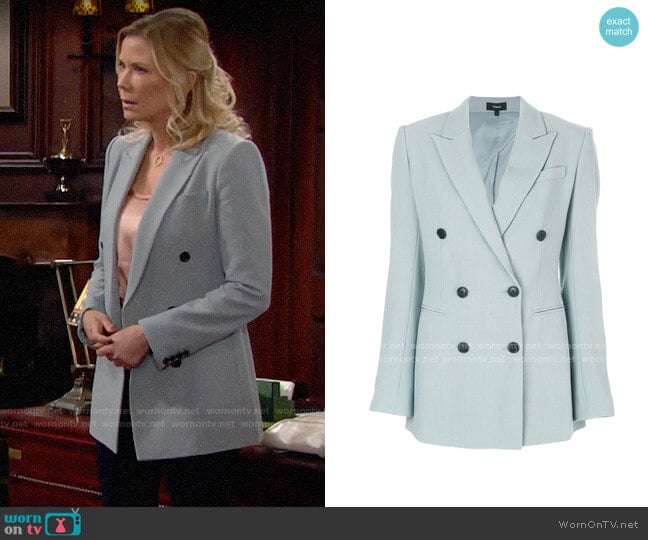 Theory Double Breasted Blazer worn by Brooke Logan (Katherine Kelly Lang) on The Bold and the Beautiful