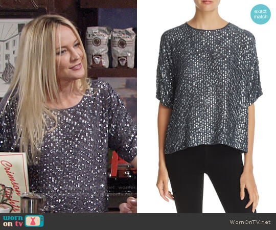 Velvet by Graham & Spencer Sequined Top worn by Sharon Newman (Sharon Case) on The Young and the Restless