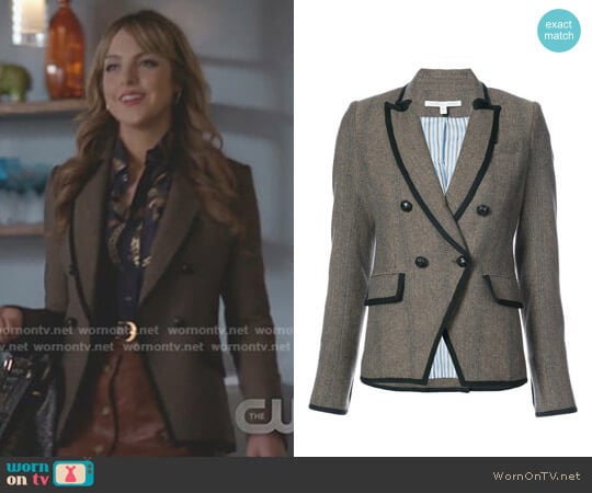 Tweed Fitted Blazer by Veronica Beard  worn by Fallon Carrington (Elizabeth Gillies) on Dynasty