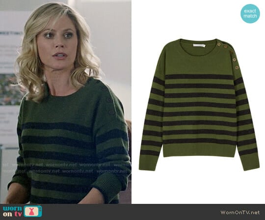 Vince Striped Cashmere Sweater worn by Claire Dunphy (Julie Bowen) on Modern Family