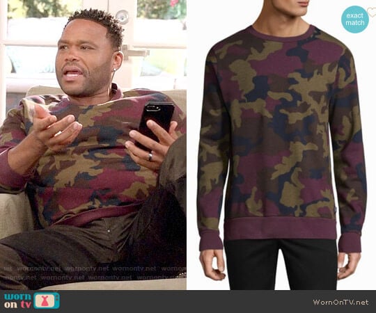 WeSC Miles Camouflage Cotton Sweatshirt worn by Andre Johnson (Anthony Anderson) on Black-ish