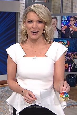 Megyn’s white peplum top and stripe pants on Megyn Kelly Today