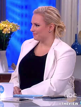 Meghan’s white lace-up blazer on The View
