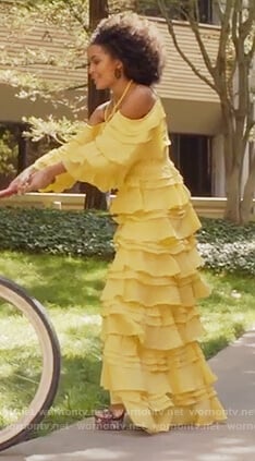 Zoey’s yellow Beyonce dress on Grown-ish