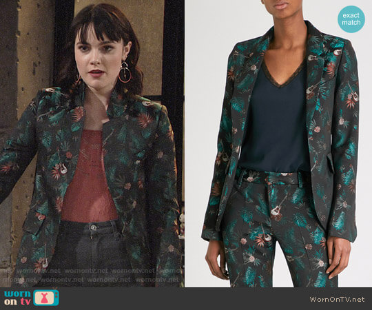 Zadig & Voltaire Very Jungle Jacquard Blazer worn by Tessa Porter (Cait Fairbanks) on The Young and the Restless