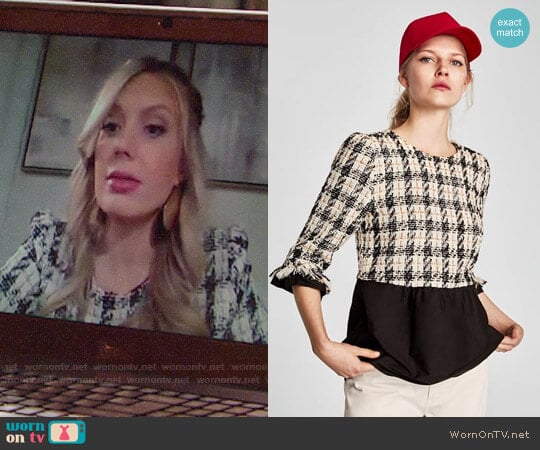 Zara Contrasting Tweed Top worn by Abby Newman (Melissa Ordway) on The Young and the Restless