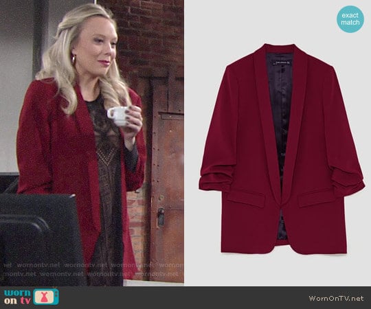 Zara Loose Jacket worn by Abby Newman (Melissa Ordway) on The Young and the Restless