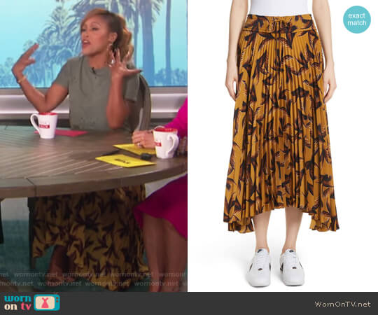 Maya Pleated A-Line Skirt by ALC worn by Eve on The Talk