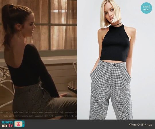 High Waisted Peg Pants in Gingham Check by ASOS worn by Callie Jacob (Maia Mitchell) on The Fosters