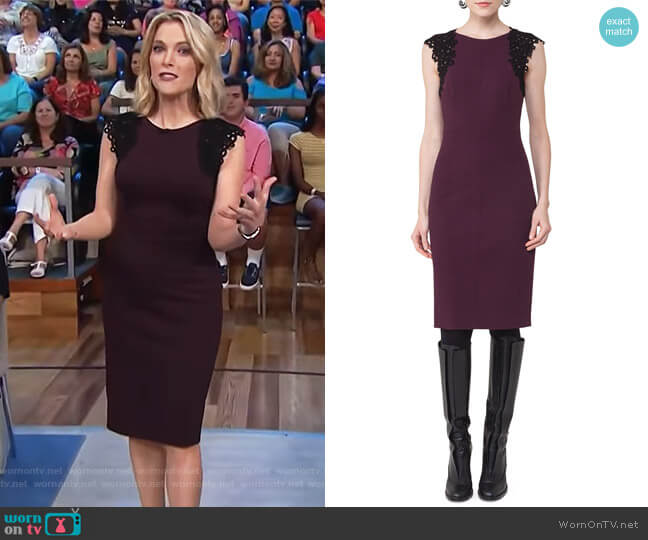 Lace-Trim Cap-Sleeve Dress by Akris Punto worn by Megyn Kelly on Today