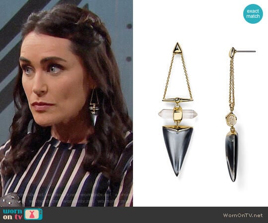 Alexis Bittar Lucite Dangling Post Drop Earrings worn by Quinn Fuller (Rena Sofer) on The Bold and the Beautiful