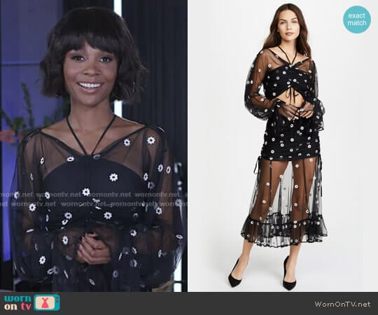 Alice McCall You're The One Top and Le Lady Skirt worn by Zuri Hall on E! News