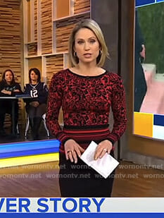 Amy’s red leopard sweater on Good Morning America