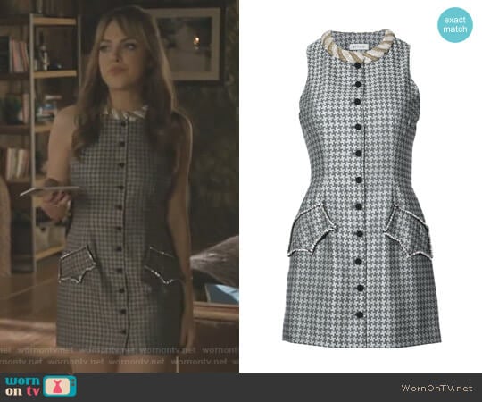 Embellished and Buttoned Printed Mini Dress by Attico worn by Fallon Carrington (Elizabeth Gillies) on Dynasty