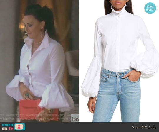 Jacqueline Blouse by Caroline Constas worn by Kyle Richards on The Real Housewives of Beverly Hills