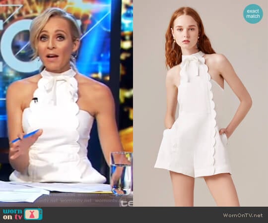 Duplicate Playsuit by C/MEO Collective worn by Carrie Bickmore on The Project