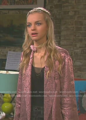 Claire’s pink paisley blazer on Days of our Lives